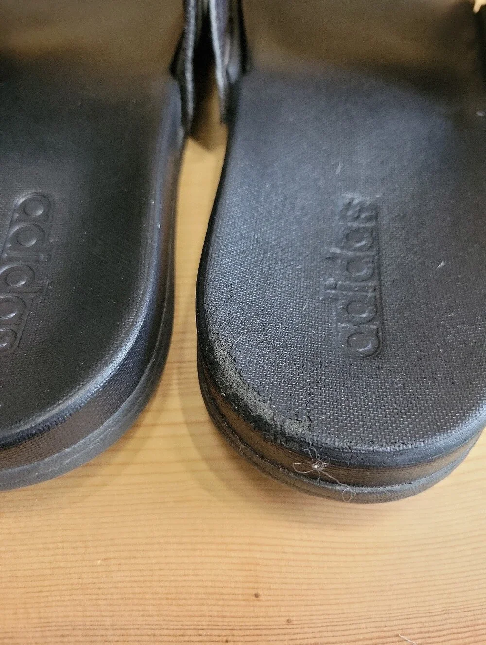 Adidas Sandals Mens 7 Adilette Slides Black Open Toe Comfort Slip On